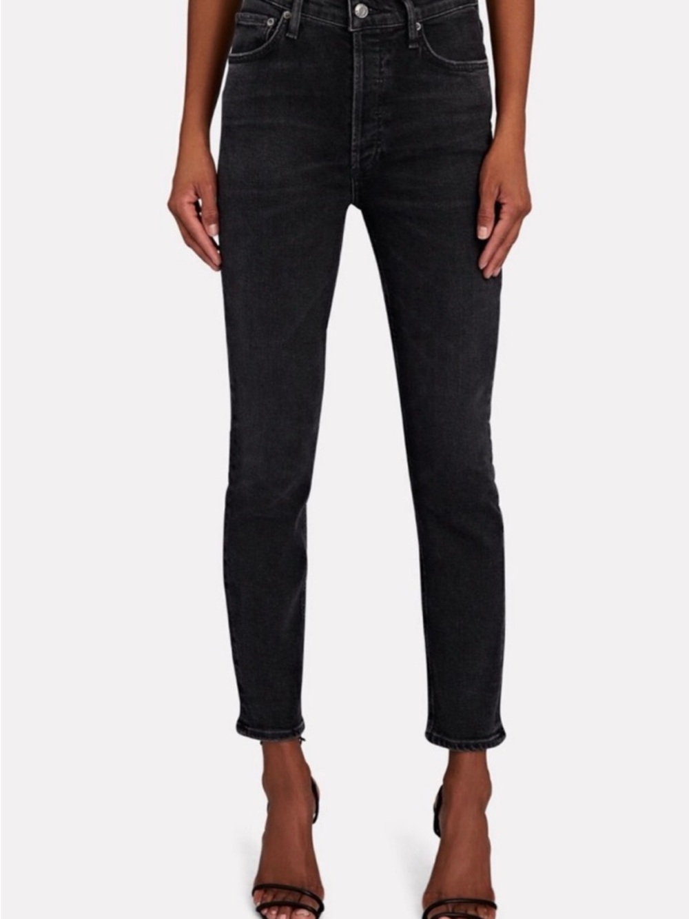 Agolde Nico High Rise Virtu Black Wash Slim Leg Jeans 29